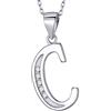 MASADA Collana in Argento 925 - Ciondolo Lettera C Iniziale con Pietre Zircone - Iniziali Nome per Donna e Ragazza - Catena 46 cm Confezione Borsa in Velluto