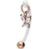 Piercingline PMFK - Piercing a banana con design in acciaio chirurgico, con farfalla e cristalli, per zone intime e ombelico, colore a scelta e Acciaio inossidabile, colore: oro rosa., cod. PIX22-RO