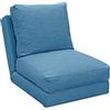 EVERGREENWEB MATERASSI & BEDS EVERGREENWEB - Piccolo Divano Letto Salvaspazio, Poltrona con Schienale Pieghevole 5 Livelli, Tessuto Sfoderabile Blu, Comodo Pouf Letto 2in1 Trasformabile in Materasso Singolo, Cuscino Rimuovibile