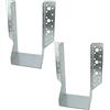 AERZETIX - C58637 - Set di 2 staffe per travi con ali esterne 100x200x75x2mm - scarpa del travetto con 52 fori - in acciaio zincato Z275