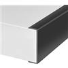Protalwell Bordo in gomma, protezione autoadesiva a forma di U per compensato, armadi, bordi in legno da 57 mm, riparazione flessibile di mobili, materiale EPDM, lunghezza 3 m, nero