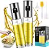 YAMAIDUO 2 Pezzi Nebulizzatore Olio, 100 ML Spruzzino Olio per Friggitrice Aria in Acciaio Inossidabile Vetro, Oliera Spray Oliva per Cucina con Imbuti, per Insalate/Grigliare/Pasta/BBQ