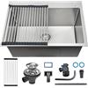 KOOGIMDDR Lavello Cucina 1 Vasca 55 x 45 cm, Lavabo Cucina con 2 Fori, Nano Lavello in Acciaio Inox Lavandino Cucina con Set di Drenaggio a Sifone e Troppopieno, Da Appoggio o Filotop