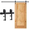 Cecaylie 6 ft (183 cm) Binario per Porta Scorrevole Kit, acciaio al carbonio, per porte scorrevoli, Spessore anta applicabile: 35-45 cm, Nero