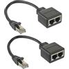 HUAREW RJ45 Divisore adattatore Ethernet 1 Maschio a 2 Femmine Cavo Compatibile con Cat5, Cat5e, Cat6, Cat7(2 pezzi)