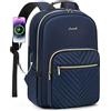 LOVEVOOK Zaino Donna Porta PC 15,6 Pollici, Impermeabile Zaino per Laptop con Caricatore USB, Zaini Computer per Università Viaggi Lavoro Scuola Ufficio Blu