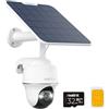 Reolink 3G/4G LTE Telecamera Sim da Esterno Senza Fili, 4K/8MP 360° PTZ Telecamera Batteria con Pannello Solare + 32G SD Card, Rilevamento Smart, Audio a 2 Vie, Visione Notturna a Colori, Go PT Ultra