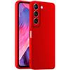 HULLIN Custodia per Telefono in Silicone Colorato, Adatta per Samsung Galaxy S21 (6.2) - Rosso Cina