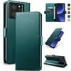 Yunubeyii Cover Libro per Xiaomi 13T/13T Pro 5G - [Blocco RFID] Luxury PU Leather Portafoglio Card Holder Magnetic Phone Custodia con Kickstand, Cover Protettiva Antiurto, Verde