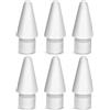 flintronic Punta per Apple Pencil, 6 Pezzi Punte Tips, Alta Sensibilità Punte, Punta Ricambio Accessori, per Apple Pencil 1a e 2a Generazione(Bianco *6)