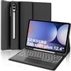 IVEOPPE Tastiera per Samsung Galaxy Tab S10 Plus/S9 FE Plus/S9 Plus 12.4 con Touchpad, Cover Tastiera Trackpad Italiano Bluetooth Retroilluminata per Galaxy Tab S10 Plus/S9 FE Plus/S9 Plus 12.4, Nero