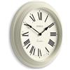 Jones Clocks® Supper Club Orologio a parete | Grande orologio rotondo classico | 40cm | Crema pallida | Numeri romani | Design tradizionale ideale per cucina o soggiorno