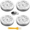 BNOYONERAS Bobina Repellente con Copertura Porta Incenso con 1 Pennello, Porta Incenso Anti Zanzara, Porta Bobine con Coperchio, Porta Bobina per Zanzare, Porta Zampirone Portatile in Acciaio Inox (4)