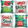 UieaMsio Cuscini Divano Natalizi 4PCS, Copricuscini Decorativi, Federa Natale, Cuscini Cotone Biancheria, Federe Decorative (45 x 45 cm)