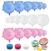 PlsMupn 18 Pezzi Coperchi in Silicone Estensibile, Senza BPA, Universale di 6 Misure Differenti, Riutilizzabili, Elastici per Ciotole, Tazze, Lattine, Frutta