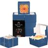 Gcardist Tinte Blau Bäckerei Boxen con Finestra 15 Pezzi 10,1 x 10,1 x 6,3 cm Mini Cookie Boxe, Macarons Boxe, Piccole Donut Cesti da Dolci per Feste (10,2 x 10,2 x 6,3 cm)