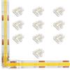 Amefil Connettore trasparente a 3 pin 10mm RGB COB LED striscia con nessun gap o saldatura, connettore a forma di L 10pcs