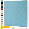 Semfalbuums Album Fotografico Autoadesivo 33x32 CM in Lino Album Portafoto Personalizzabile Scrapbook Photo Album Fotolibro Ricordi Nascita Matrimonio Journal Travel Guest Book, 40 Pagine Azzurro Chiaro