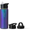 VINSUN Borraccia Termica 500ml in Acciao Inox con Cannuccia - 3 Coperchi - senza BPA, senza Perdite, Doppia Parete - Bottiglia Termica Sport, Scuola