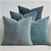 Topfinel Set di 4 Federe Cuscini in Ciniglia 45x45cm per Divano Decorative Federe Copricuscini per Soggiorno Camera da Letto con Cerniera Invisibile Fodere Cuscino Blu
