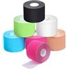 EOPUOZS Kinesiologie Tape Sport (6 rotoli da 5 m), nastro elastico sportivo in cotone, autoadesivo per muscoli e articolazioni, larghezza 5 cm (Colore della pelle e nero e rosa e blu e bianco e verde chiaro)