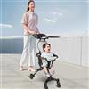 HUOLE Carrozzina pieghevole per 0-36 mesi, 0-25 kg, passeggino per bambini combinato, passeggino compatto con sedile, cestino portaoggetti, cintura di sicurezza, 30 x 55 x 86,5 cm, grigio + nero