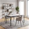 FurnitureR Tavoli da conferenza rettangolari in finto marmo bianco, per 4-6 persone, vassoio in legno spesso con struttura in metallo, per formazioni, riunioni, conferenze, 120 x 70 x 75 cm