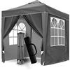 SANHENG Gazebo pop up, tenda pop-up con pesi, completamente impermeabile, gazebo per tutte le stagioni ideale per feste all'aperto e campeggio (2 x 2 m, grigio)