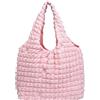 Anopo Borsa Tote Puffer per Donna Borsa Boho Trapuntata con Tracolla Morbida Leggera Design Nuvola e Bolla Rosa