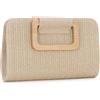 Jywmsc Pochette di paglia per le donne Borsa da spiaggia estiva Borsa da sera intrecciata Borsa con manico superiore per le vacanze