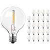 LangPlus+ 25 Pack G40 LED lampadine di ricambio, 1W E12 piccola lampadina a vite, 2200K bianco caldo vetro chiaro globo Edison lampadine per interni luci di stringa all'aperto