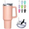 HNCY Tazza Termica da Viaggio con 2-in-1 Coperchio, 1180 ml Borraccia Termica, Bicchiere Termico con Cannuccia e Coperchio, Acciaio Inossidabile Travel Mug con manico, Tumbler Cup per Portabicchieri