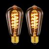 MLOQI Confezione da 2 Lampadine LED Edison Vintage, 4W, 2200K, Lampadine LED Dimmerabili, Stile Antico, Caldo Bagliore Giallo