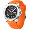 Forrader Orologio da polso da uomo, elegante, in silicone, impermeabile, sportivo, casual, analogico, al quarzo, con data luminosa, Arancione