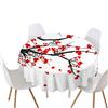 Highdi 3D Tovaglia Rotonda Antimacchia, Stampa Fiori Copritavolo Antipolvere Impermeabile Moderna Tovaglia Tonda per Buffet Matrimonio Ristorante Festa (Rosso,Rotondo 120 cm)