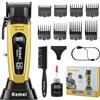 KEMEI Trimmer per capelli da uomo, tosaerba da barba, kit per toelettatura da barbiere, 11500 giri/min, con supporto, display a LED da uomo