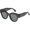Le Specs Float AWAY - Occhiali da sole polarizzati da donna a forma di montatura rotonda con alta protezione UV, Green Mono polarizzato/nero/ombra