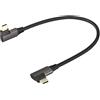 AAOTOKK Cavo di prolunga USB 3.1 tipo C a 90 gradi, angolato a destra e sinistra, 4K a 60 Hz, Gen 2, supporta ricarica, dati, audio, video per laptop, tablet e telefono cellulare (0,3 m)