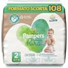 Pampers Protezione Pura, 108 Pannolini Ipoallergenici con 0% Profumo e lozioni, Taglia 2 3-6 Kg, Taglia 2 - Nuova versione