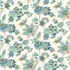 Rasch 466737 - Carta da parati 466737, motivo floreale in bianco, blu e verde, collezione Salsa, 10,05 m x 0,53 m (L x l), in tessuto non tessuto