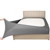 Mrs Awesome Copri per letto boxspring in jersey elasticizzato, alternativa alla mantovana giroletto, ultra morbida e resistente alle pieghe, Queen/Queen XL, grigio chiaro