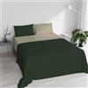 Italian Bed Linen Set Lenzuola Matrimoniale 100% Cotone Natural Color, Made in Italy - Completo Letto, Lenzuolo Sotto con Angoli, Telo Sopra 240x300cm e Federe con Patella Interna, Verde Oliva/Tortora