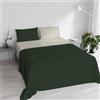 Italian Bed Linen Set Lenzuola Matrimoniale 100% Cotone Natural Color, Made in Italy - Completo Letto, Lenzuolo Sotto con Angoli, Telo Sopra 240x300cm e Federe con Patella Interna, Verde Oliva/Panna