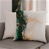 PETTI Artigiani Italiani - Coppia di Federe Cuscino 80x80 cm in Microfibra, Cuscini Arredo Camera da Letto, Divano, Salotto, Set 2 Fodere Copricuscino, Federa Marble Smeraldo, 100% Made in Italy