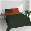 Italian Bed Linen Set Lenzuola Matrimoniale 100% Cotone Natural Color, Made in Italy - Completo Letto, Lenzuolo Sotto con Angoli, Telo Sopra 240x300cm e Federe con Patella Interna, Verde Oliva/Terra
