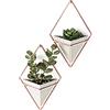 Umbra Trigg Vasi da Parete, Vasi da Appendere al Muro, Piccolo, Set di 2, Calcestruzzo/Rame