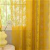 YJ YANJUN Set di 2 tende color senape per soggiorno, lunghe 213 cm, in pizzo floreale vintage, pannelli trasparenti dorati, con tasca per asta, per camera da letto, 132 x 213 cm, oro scuro