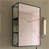 Croydex Specchio rettangolare da parete con scaffale, 600 x 400 mm, nero opaco