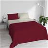 Italian Bed Linen Set Lenzuola Matrimoniale 100% Cotone Natural Color, Made in Italy - Completo Letto, Lenzuolo Sotto con Angoli, Telo Sopra 240x300cm e Federe con Patella Interna, Bordeaux/Panna