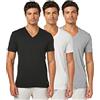 Nautica Cotton V-Neck 3-Pack T-Shirt Intimo, Nuovo Bianco/Nero/Heather Grigio-3 Pack, XL (Pacco da 3) Uomo